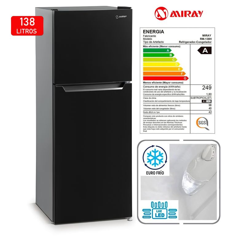 Refrigeradora RM-138H Eurofrío 138L