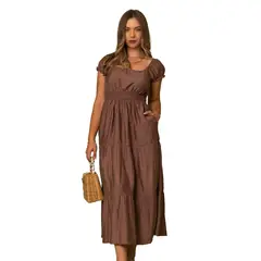 EVOLUTION - FALDA LARGA - MODELO ALYA - COLOR COCA