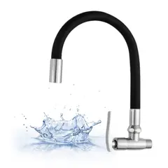 C&A - Llave Caño de Pared Flexible Negro para Cocina