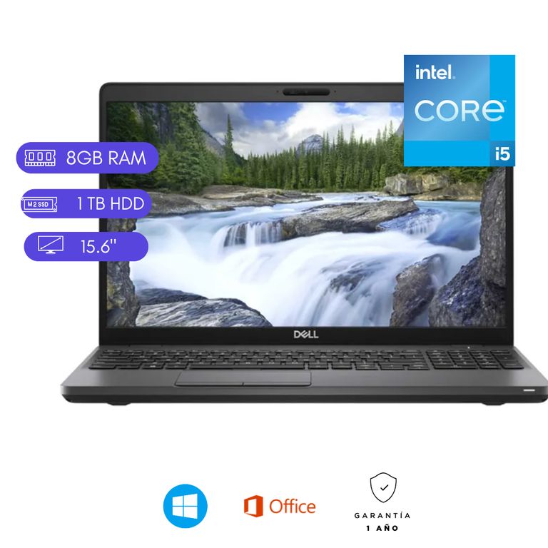 Laptop reacondicionada latitude 5501 core i5 / 9na - 8GB RAM - 1TB HDD - 15.6"