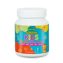 FITOSANA - GUMMIES KIDS MULTIVITAMINAS - GOMITAS FUNCIONALES CON CALCIO ZINC DHA ARA OMEGA 3 SABOR NARANJA 200G