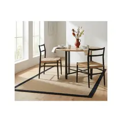 GENERICO - Alfombra Yute Borde Black IC18797 150x210cm