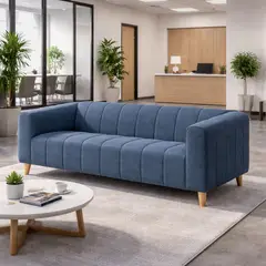 ARTSOFA - Sofá Dos Cuerpos Velaris Azul Acero Antifluido + Obsequio