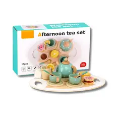 GENERICO - Juego de Té Didáctico para Niños de Madera