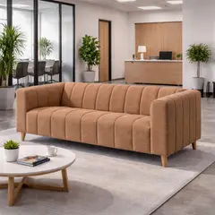 ARTSOFA - Sofá Dos Cuerpos Velaris Marrón Claro Antifluido + Obsequio