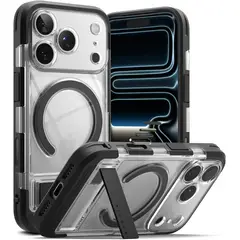 RINGKE - Case iPhone 17 Pro Transparente Magsafe Potente Iman Con Soporte Acero Inoxidable
