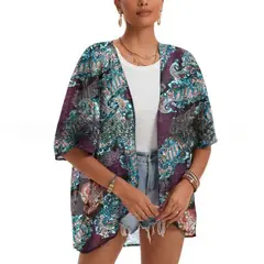 KAST PE - Kimono Gypsy Estampado Paisley Multicolor - Talla M
