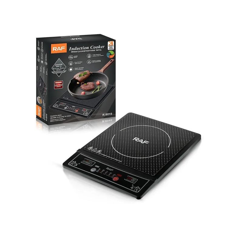 Cocina de Inducción Negra RAF 2000W