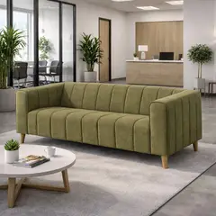 ARTSOFA - Sofá Dos Cuerpos Velaris Verde Olivo Antifluido + Obsequio