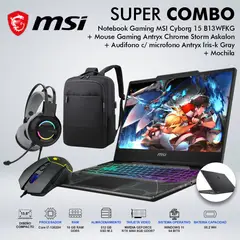 MSI - LAPTOP GAMING CYBORG 15 B13WFKG INTEL CORE i7-13620 MEMORIA 16GB DDR5 DISCO 512GB