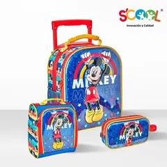 SCOOL - Set de Mochila Escolar Con Rueda 10D Med Mickey