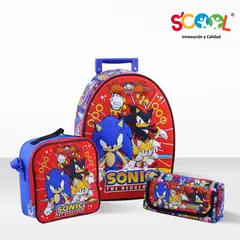 SCOOL - Set de Mochila Escolar Con Rueda Sonic The Hedgehog