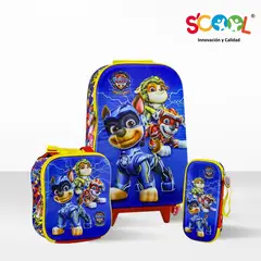 SCOOL - Set de Mochila Escolar Con Rueda 3D Paw Patrol
