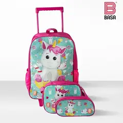 BASA - Set de Mochila Escolar Con Rueda Unicornio