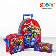 SCOOL - Set de Mochila Escolar Con Rueda 3D Paw Patrol Niño Rayo