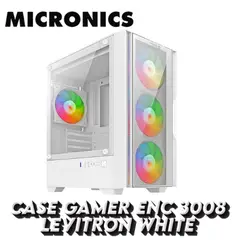 MICRONICS - Case Gamer de PC Levitron enc 3008 4 FAN Rainbow White