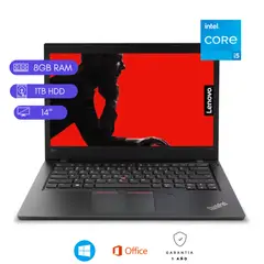 LENOVO - Laptop Reacondicionada Thinkpad L480- core i58va - 8GB RAM - 1TB HDD - Negro