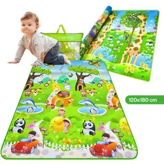 SM - PISO ALFOMBRA TAPETE REVERSIBLE ANTIGOLPE DE NIÑO BEBE - DISEÑO JIRAFA - PANDA