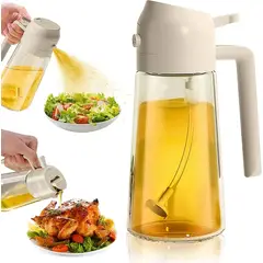 GENERICO - Pulverizador y Dispensador de Aceite 2 en 1 - Spray Aceitero Multiuso 470ml