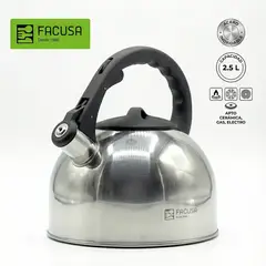 FACUSA - Tetera Silbadora 2.5 L Acero Inoxidable Elegant