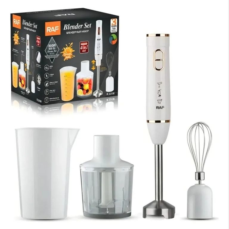 Batidora de Mano RAF 3 en 1 Eléctrica con Picador y Batidor – Multifunción