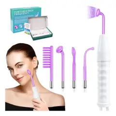 GIOIO - Máquina Terapia Facial Alta Frecuencia Portátil 4 Electrodos Vidrio