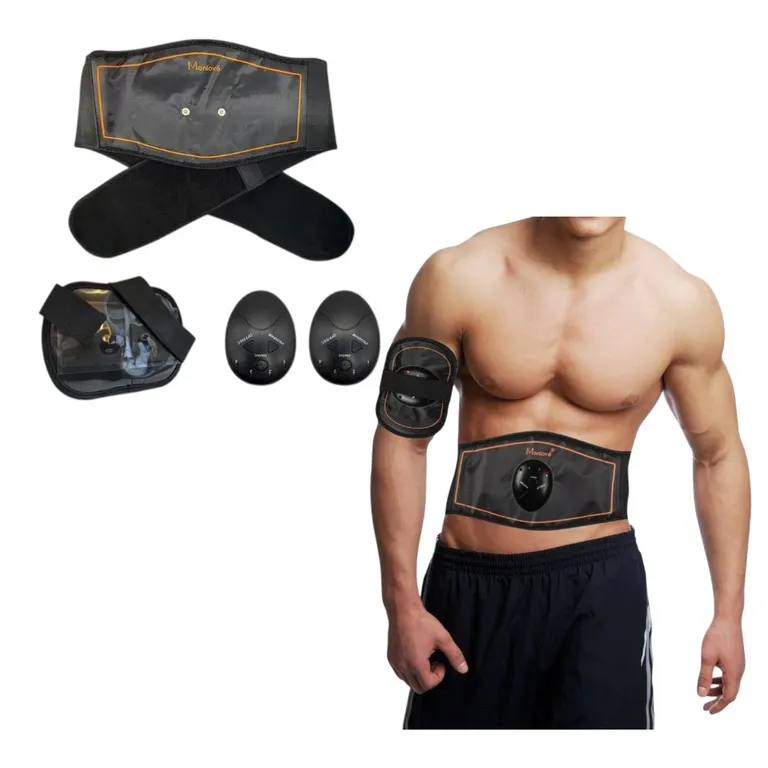 Tonifica tus Abdominales con el Cinturón EMS Electrodos Intensidad Regulable Forma Flexible