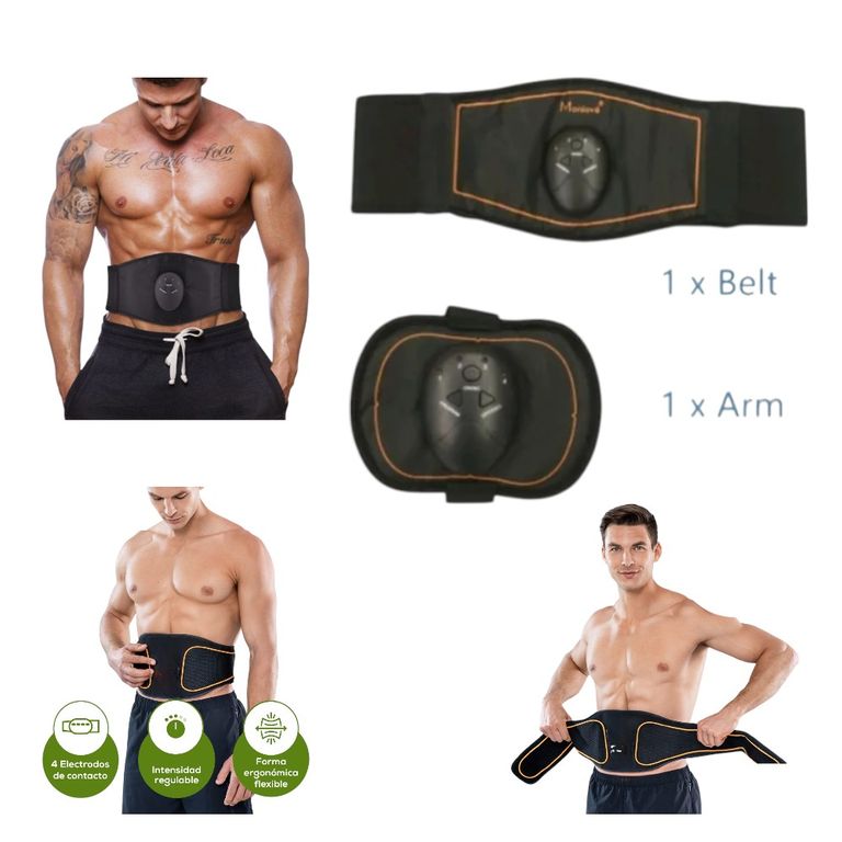 Cinturón de Electroestimulación Muscular EMS Tonificador Abdominal y Fitness
