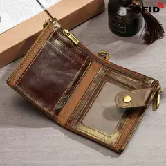 GENERICO - BILLETERA DE CUERO VACUNO KAVIS CON CADENA