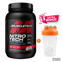 MUSCLETECH - Proteína Nitro tech Whey Protein 998 gr Cookies and Cream + Shaker