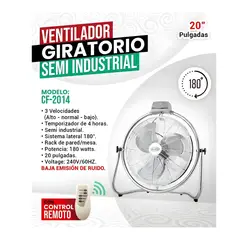 FUJITEC - Ventilador de Piso y Pared Semi Industrial 80W 20 Pulgadas CF-2014