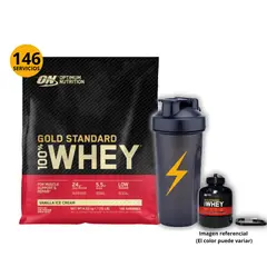OPTIMUM NUTRITION - GOLD STANDARD WHEY 10LB VAINILLA + REGALOS - PROTEÍNA WHEY