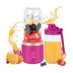 GENERICO - Mini Licuadora Portátil 520ml Recargable - Rosado