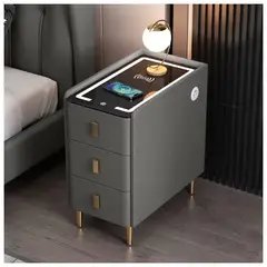 SHEEPBUSTER - Mesa de Noche Compacta Inteligente Multifuncional 5 en 1 Plomo