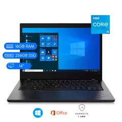 LENOVO - Laptop Reacondicionada Thinkpad L14 -Core i5 11va - 16GB RAM - 256GB SSD - Negro