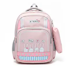 GENERICO - Mochila escolar modelo Conejo mas cartuchera-Niña