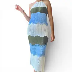 GENERICO - Vestido Hilo Olas 359-28 Color Olivo