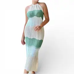 GENERICO - Vestido Hilo Olas 359-28 Color Verde