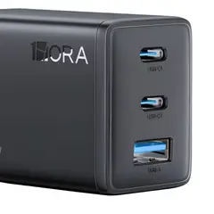 OEM - Cargador Tipo C 65w Gan De 3 Puertos + Cable Tipo C 2m 1hora Color Negro