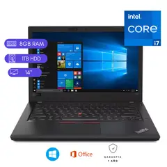 LENOVO - LAPTOP REACONDICIONADO THINKPAD T480 CORE I7 8VA 8GB RAM 1TB HDD 14