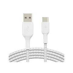 BELKIN - CABLE USB TIPO C A USB TIPO A - DE 2METROS ENMALLADO BLANCO