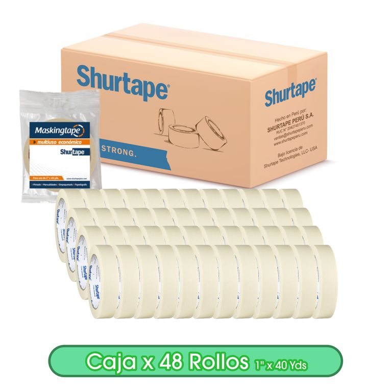 Masking Tape 1" x 40 Yds Caja x 48 Rollos