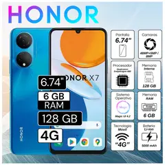 HONOR - Celular X7 6.74" Pulg. 6GB RAM 128GB RAM Magic UI 4.2 - Ocean Blue