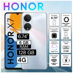 HONOR - Celular X7 6.74" Pulg. 6GB RAM 128GB RAM Magic UI 4.2 - Titanium Silver