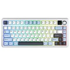 AULA - Teclado Mecanico F75 Max RGB WhiteBlueDark Purple