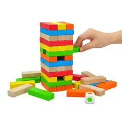 GENERICO - Juego Jenga Educativo Para Niños De Colores Caja Amarilla