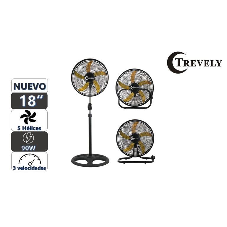 Ventilador 3 en 1 18" VT-1832 - 90W - amarillo