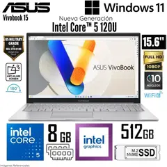 ASUS - Laptop Vivobook 15 X1504VA-NJ686W Intel Core 5 120U 8GB RAM 512GB SSD 15.6" FHD - Silver