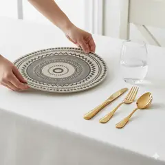 GENERICO - Pack 6 Mandala 40 cm: Protege y Decora tu Mesa con Estilo