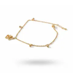 GENERICO - TOBILLERA MUJER DORADA CON DIJE MARIPOSA